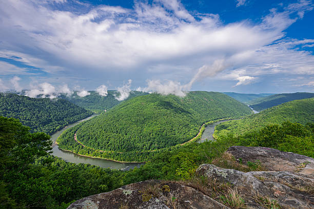 A horseshoe bend in the New River, West Virginia.