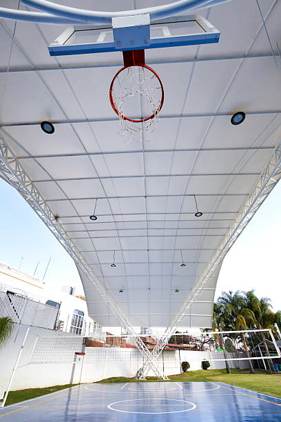 Professional hard tennis courts in perfect condition, protected by a dome.