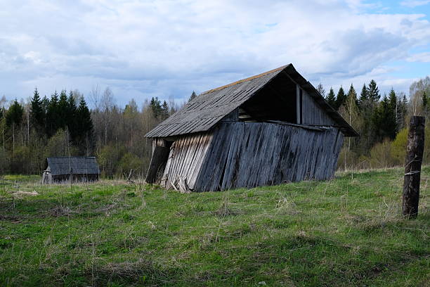 Abandoned condemned dilapidated barn from the 18th or19th century.