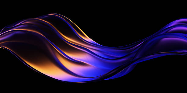istock Glass wavy shape with colorful dispersion effect. 2233875804