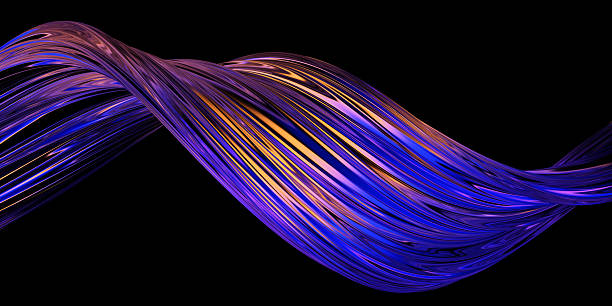 istock Glass wavy shape with colorful dispersion effect. 2233875817