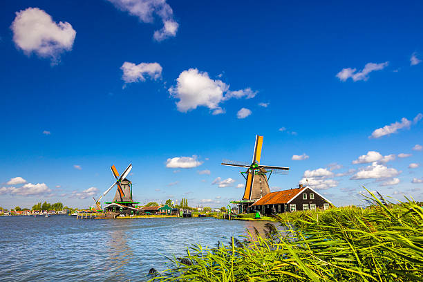 istock Traditional Dutch Windmills and Countryside Landscape. Zaanse Schans 2233890838