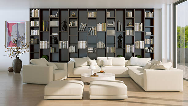 istock Large luxury modern bright interiors Living room mockup illustration 3D rendering image 2233897869
