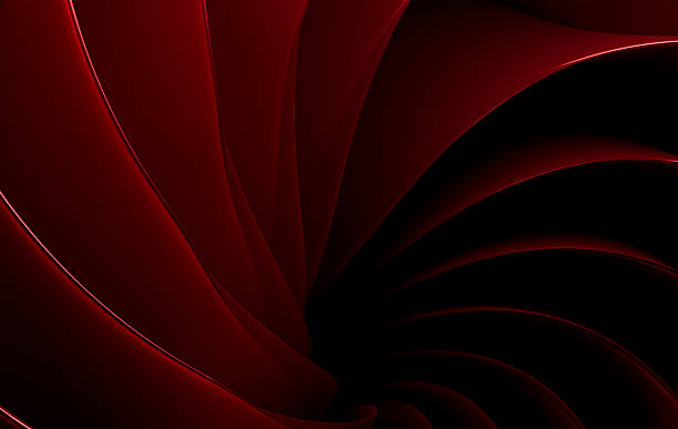 istock 3D Red Flowing Lines and Shadows – Elegant Abstract Wave Design on Black Background 2233899495
