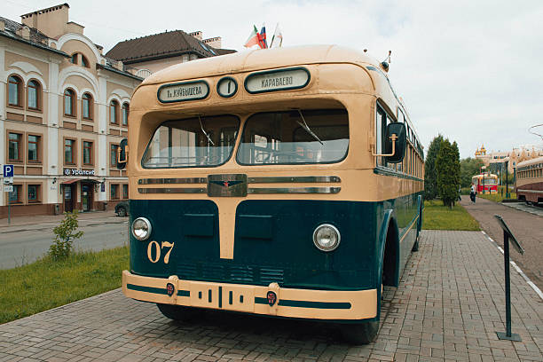 Kazan, Russia - June 13, 2025. The Classical vintage Russian bus