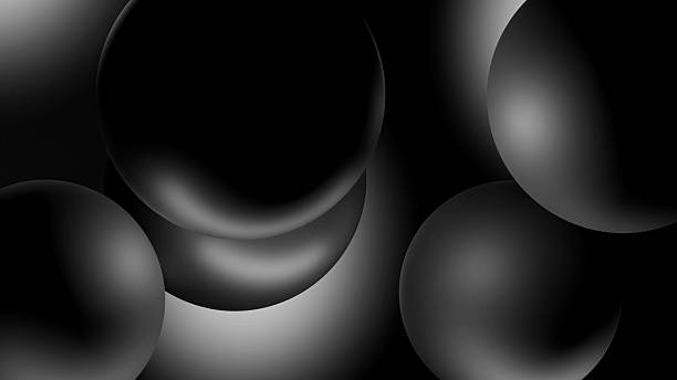 istock Abstract monochrome glossy spheres floating in futuristic dark background 2233914611