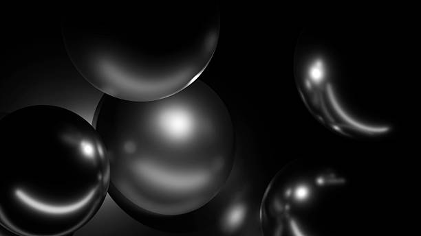 istock Futuristic digital abstract wallpaper with glowing monochrome 3D spheres 2233914660