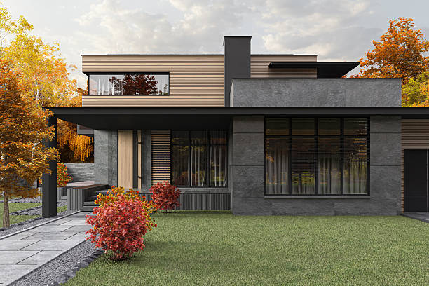 istock Modern Two-Story House with Autumn Landscape 2233919284