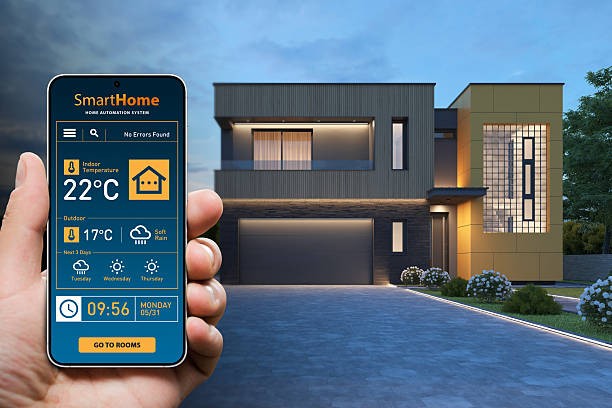 istock Smart Home Control via Mobile App in Stylish Contemporary Residence 2233921392
