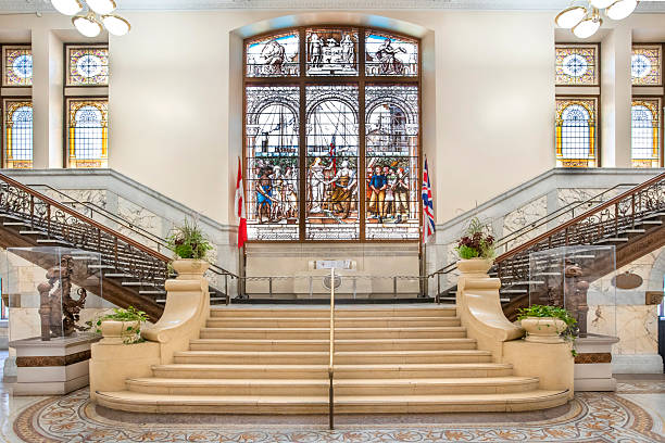 A fancy hotel staircase