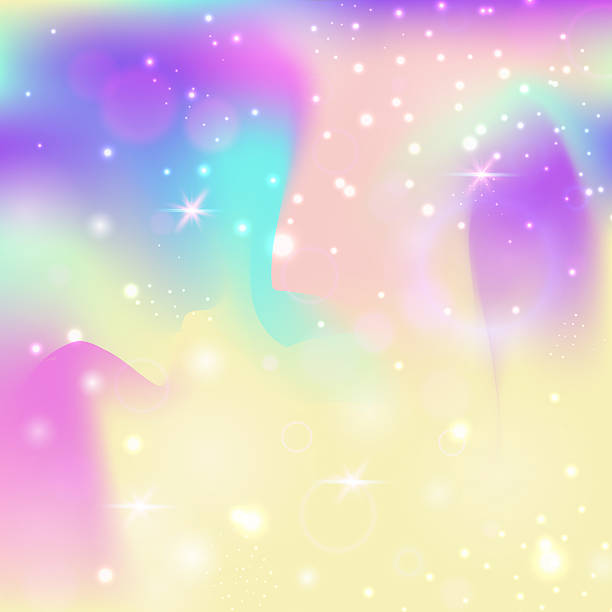 istock Rainbow Hologram. Pink Kawaii Pattern. Girl Invitation. Holographic Sparkles Effect. Purple Girlish Gradient. Blue Galaxy Background. Magic Backdrop. Cute Rainbow Hologram. 2233925797