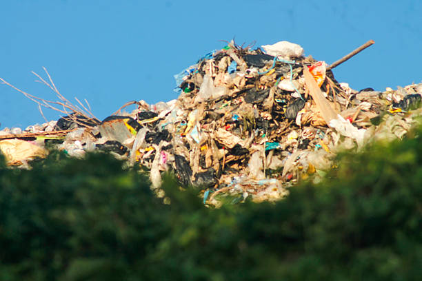 Garbage pile in trash dump or landfill. Pollution concept.