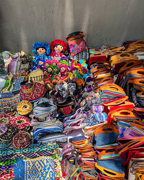 istock Mexican handmade dolls and colorful artisan crafts on display 2233932716