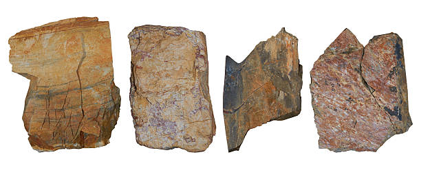 istock Stone material, mineral, granite, rock sets isolated on white background. 2233936626