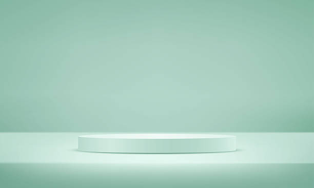 istock Pastel green Background Empty Room Studio with white podium Space for selling products. 2233938909