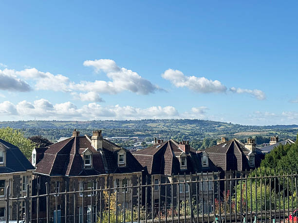 istock Picturesque landscape over rooftops 2233946943