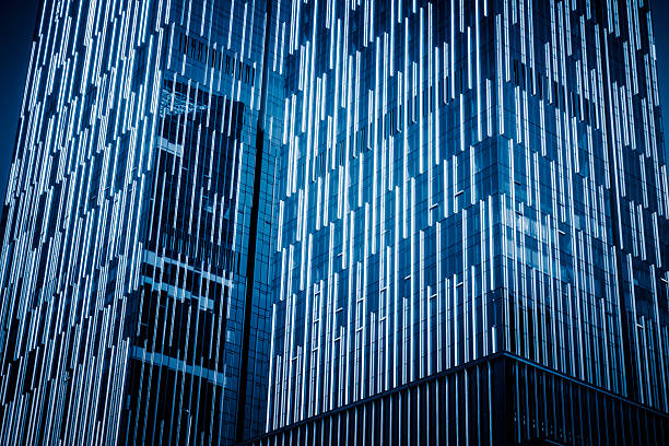 Urban abstract - windowed corner of office building.