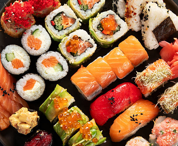 istock Sushi Set. Rolls, sushi of different types on a plate. 2233949640