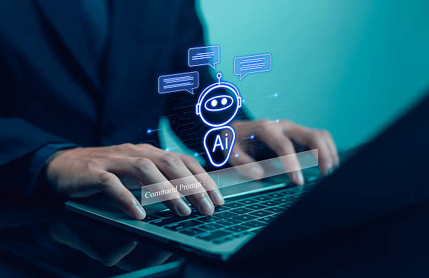 istock Futuristic concept of artificial intelligence chatbot and virtual assistant on laptop, showing digital innovation, smart communication, automation, and modern business technology. 2233950940