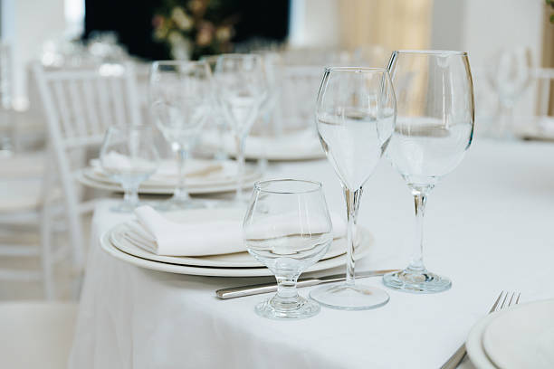 istock Elegant table setting for a formal dining event at a venue 2233956223