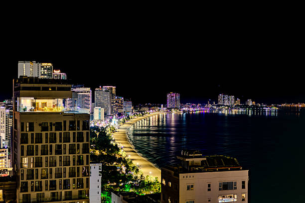 istock Nha Trang Beach at Night with City Lights 2233960473