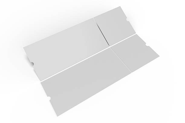 istock 3D Realistic empty event tickets mockup isolated on background. Blank template for showcasing your ticket, train, raffle, carnival, concert, festival, lottery, coupon, theatre or airplane pass label. 2233963266
