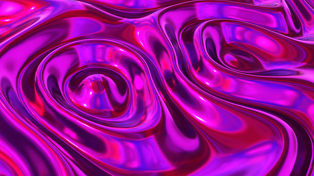 istock Purple chrome metal background, shiny metallic waves pattern texture. 2233977907