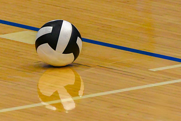 istock Volleyball on a hardwood floor 2233979697