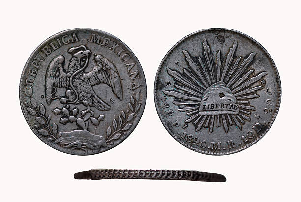 istock Mexican 8 Reales Silver Coin – Front, Back, and Edge View 2233984185