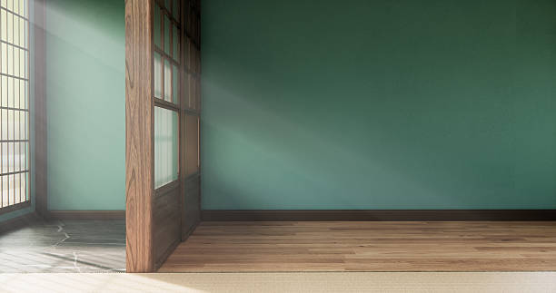 istock Mock up Big room very Luxury zen style, Designed specifically in Japanese style, empty mint room. 3D rendering 2233996079