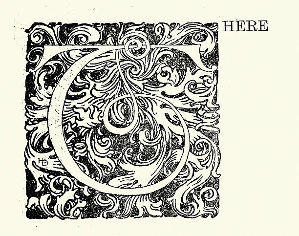 istock Ornate capital letter T, Vintage illustration 19th Century 2233997122