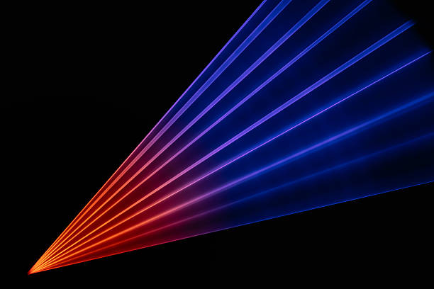 laser light. streaks of light rippling and twisting