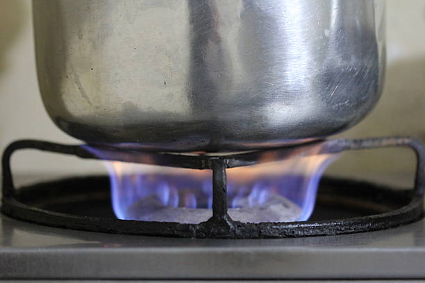 Gas Stove Flame close up.