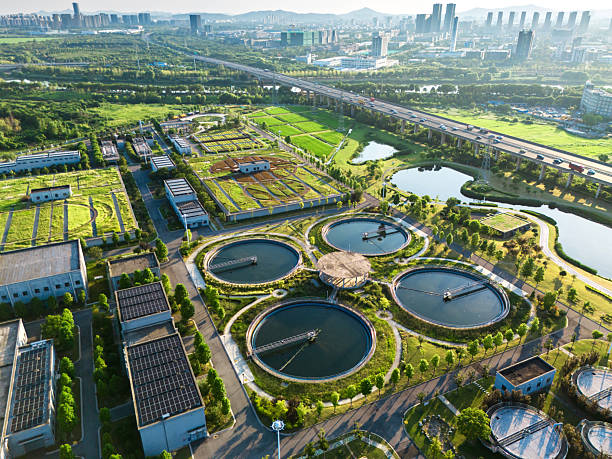 istock Solar power station and sewage treatment plant 2234013480