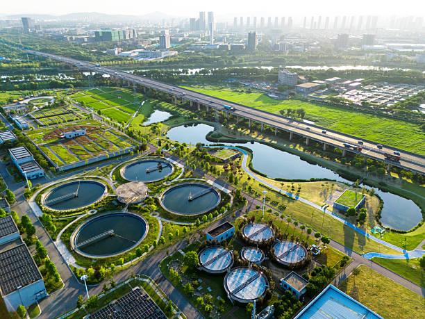istock Solar power station and sewage treatment plant 2234014125