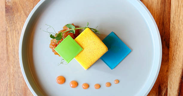 istock Geometric gourmet dessert on modern plate, featuring colorful 2234017327