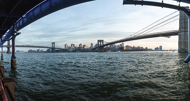 istock Panoramic View of Brooklyn Bridge and Manhattan Skyline Over East River 2234018995