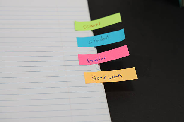 istock sticky notes stuck to a school notebook written on them student teacher school homework 2234054879