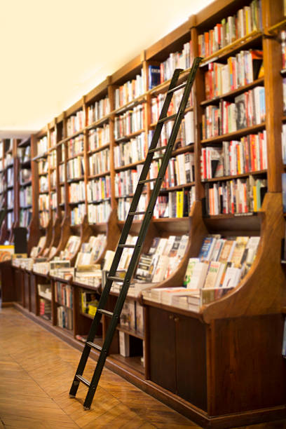 istock Bookstore   ladder on shelf 2234059153