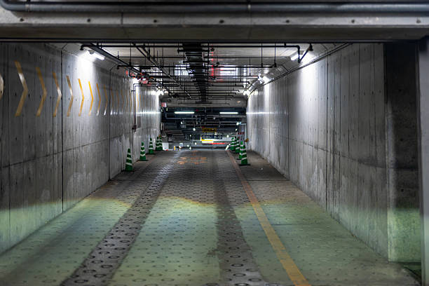 Security Monitor parking garage entry