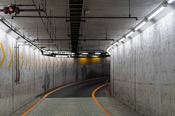Concrete Underground Passage Leading to Parking