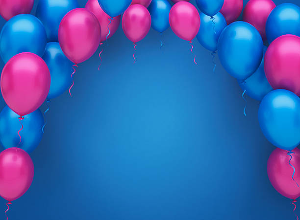 A bunch of colorful latex balloons with helium