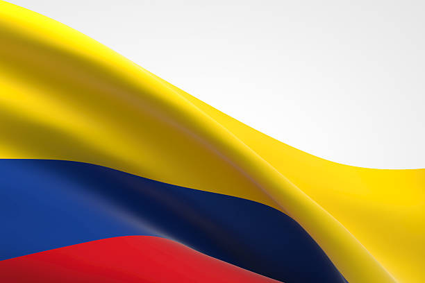 3d render of the colombian flag waving.