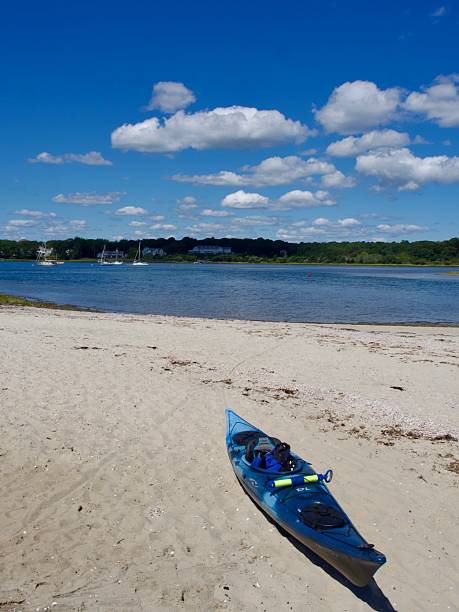 Kayak on beach at Nantucket Bay, Cape COD