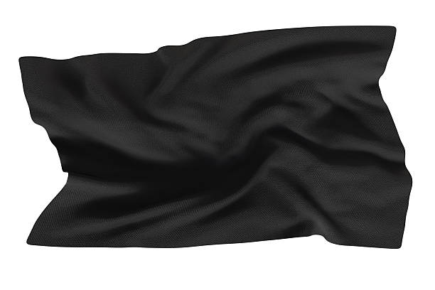 istock A flowing cloth with bold black colors and patterns on a white background. 2234079092