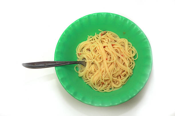 spaghetti aglio and olio at the Green Bowl, instant spaghetti