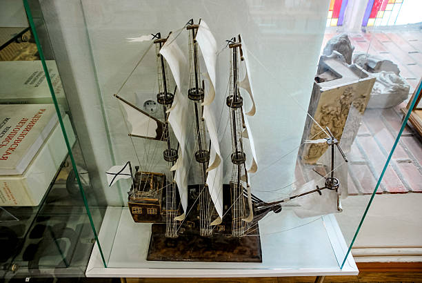 An antique miniature sailboat.