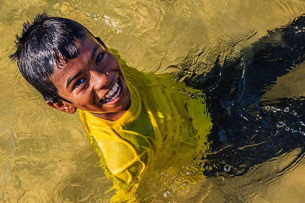 Sri Lankan young boy posing on the beach, Sri Lanka