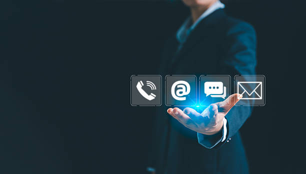 istock Email communication wireless technology contact us concept. connect us, contact business support team through phone, message, electronic mail using latest digital technology, online communication tool 2234098494
