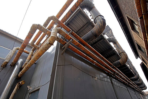 The pipeline on the industrial equipment
